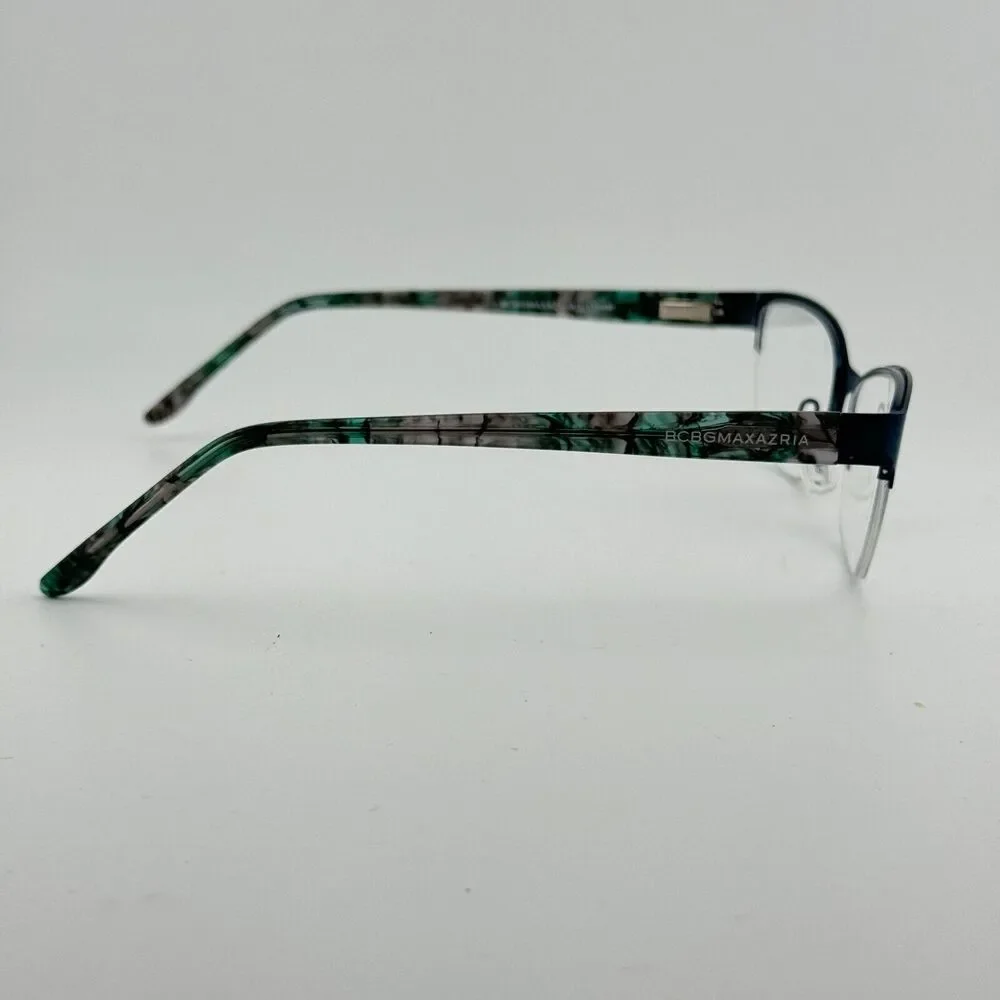 BCBGMaxazria Cat Eye Half Rim Eyeglasses Flex KANA TEAL‎ 53 17 135 H13411